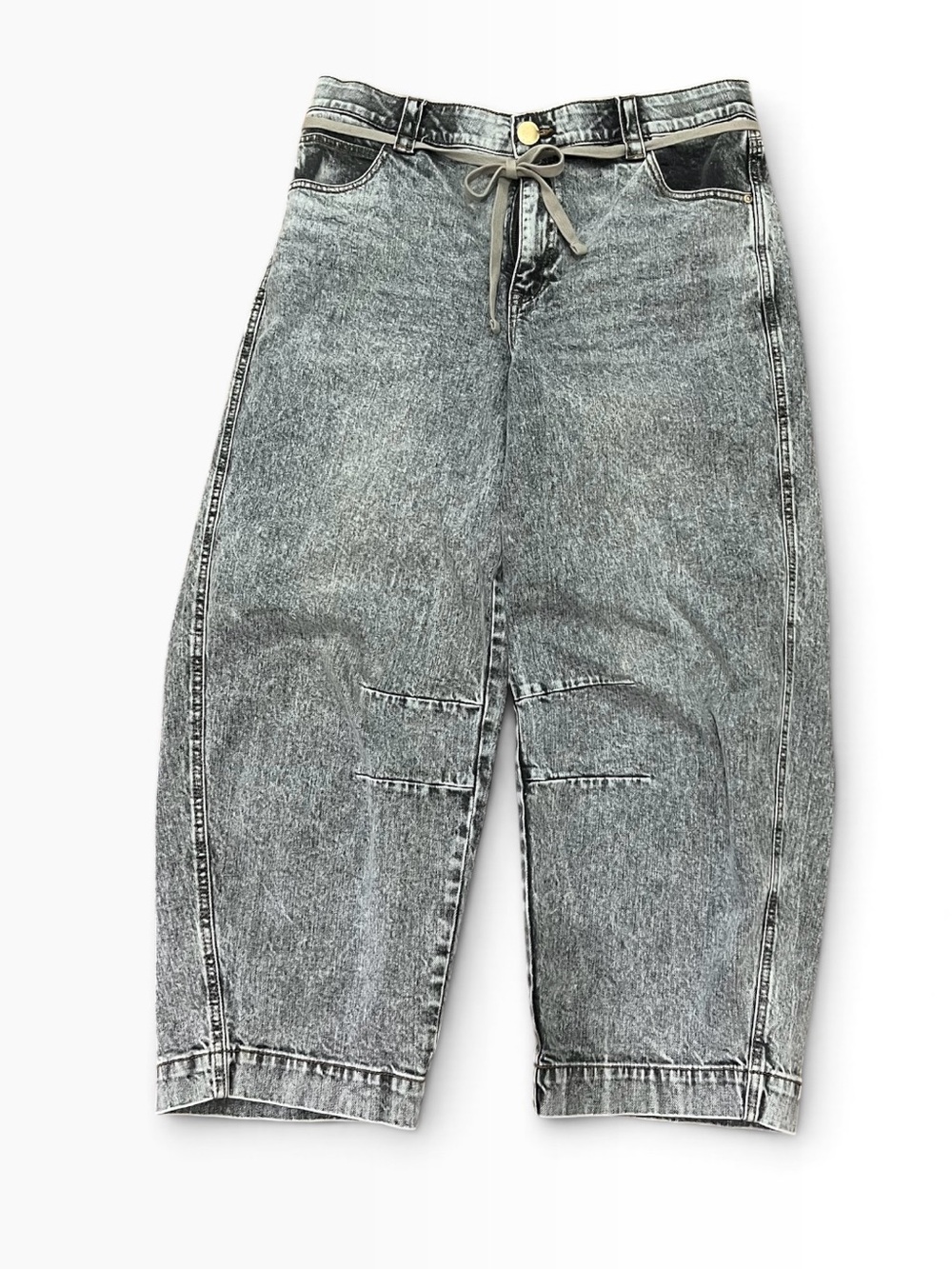Democracy Gray Acid Washed Wide-Leg Jeans